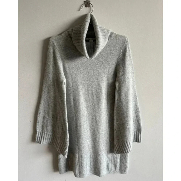Alice + Olivia Womens Angora Blend Sequins Turtleneck Sweater Dress Gray Sz M/L - Picture 1 of 11